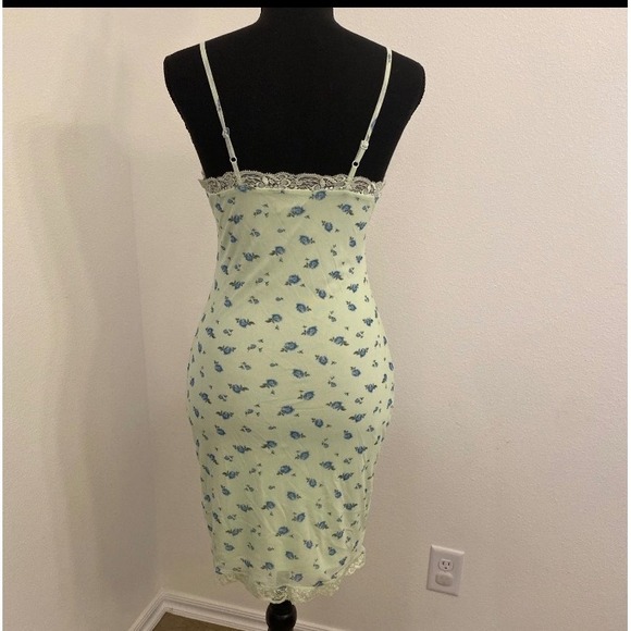 Wild Fable Slip Dress XS Light Green Blue Floral Y2K Fairy Strappy Lace Mini - Picture 2 of 9